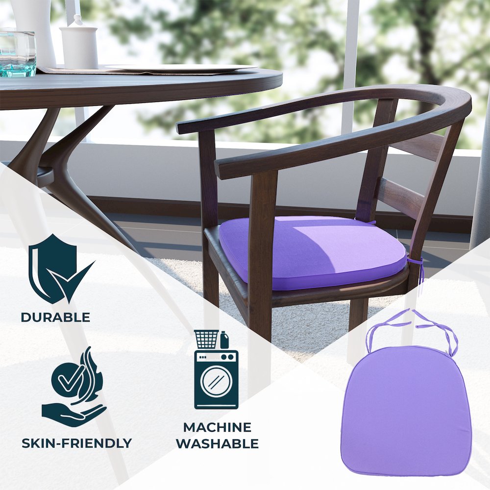 LeisureMod Modern Dining Chair Cushion Pads Set of 2. Picture 6