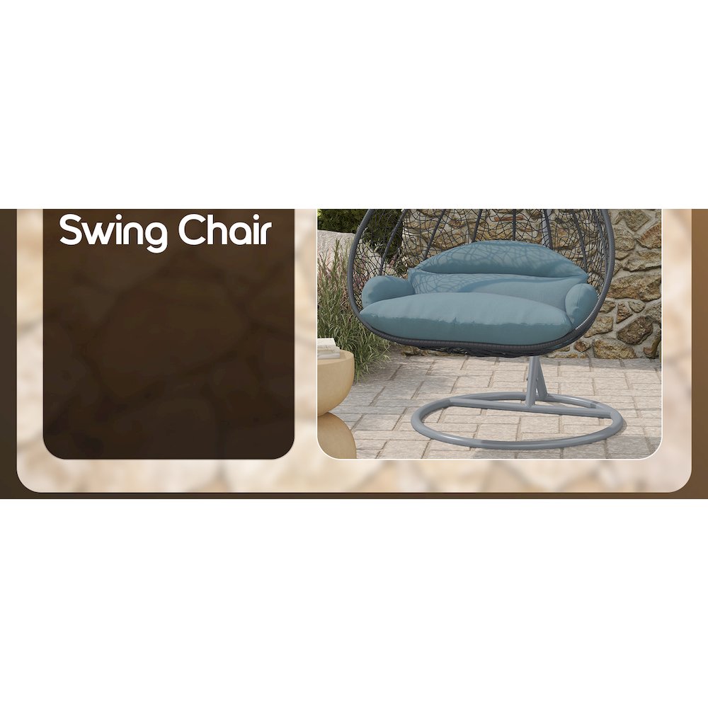 Recluse Collection Modern Outdoor Swing Chair. Picture 14