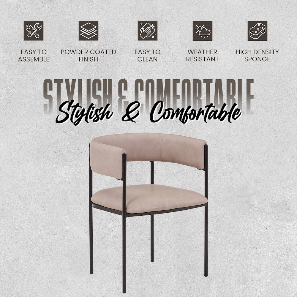 Cyril Collection Modern Chair in Taupe Set of 2. Picture 10