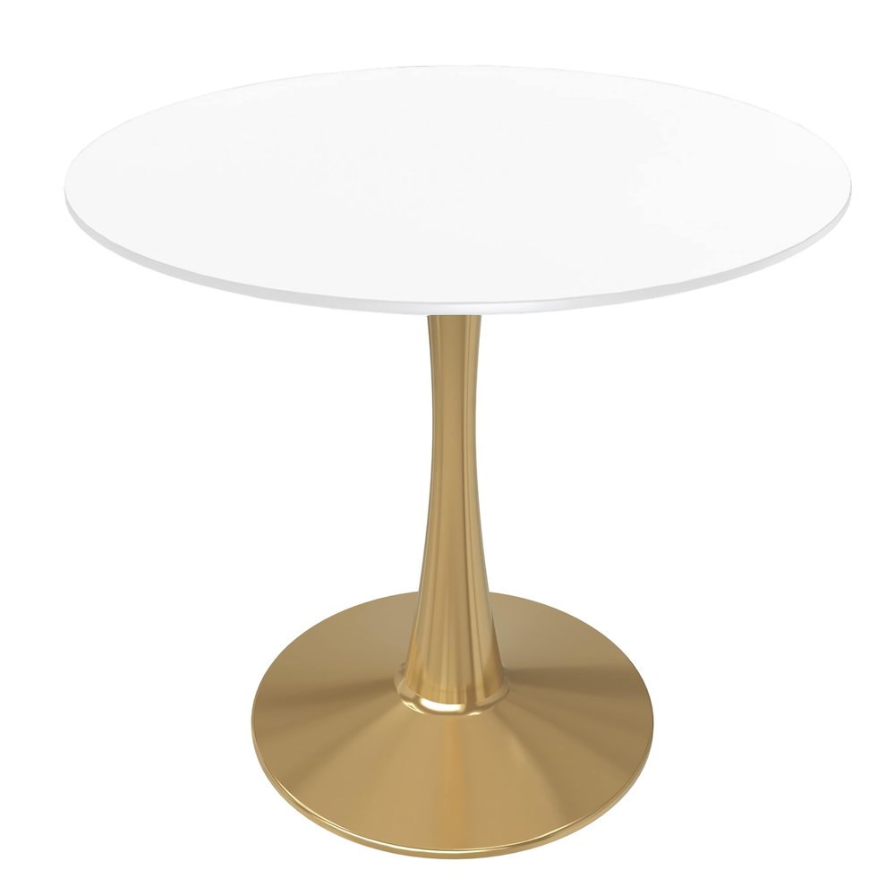 Bristol 27" round dining table Gold Base With White Top. Picture 16