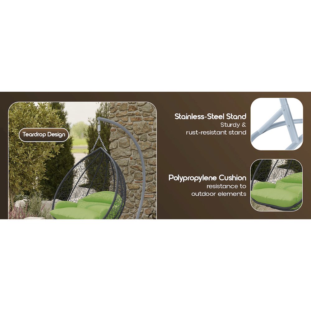 Recluse Collection Modern Outdoor Swing Chair. Picture 14