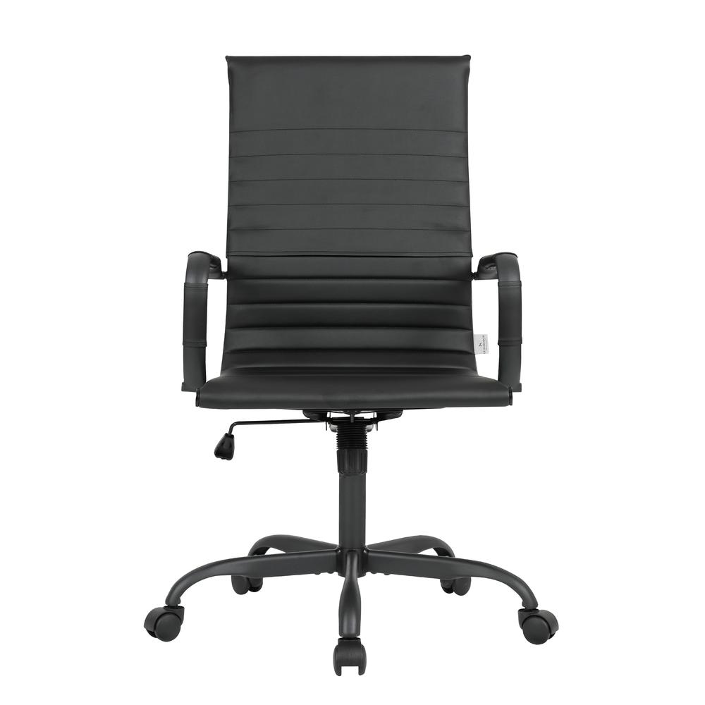 Leather Home High-Back Office Chair in Black. Picture 5