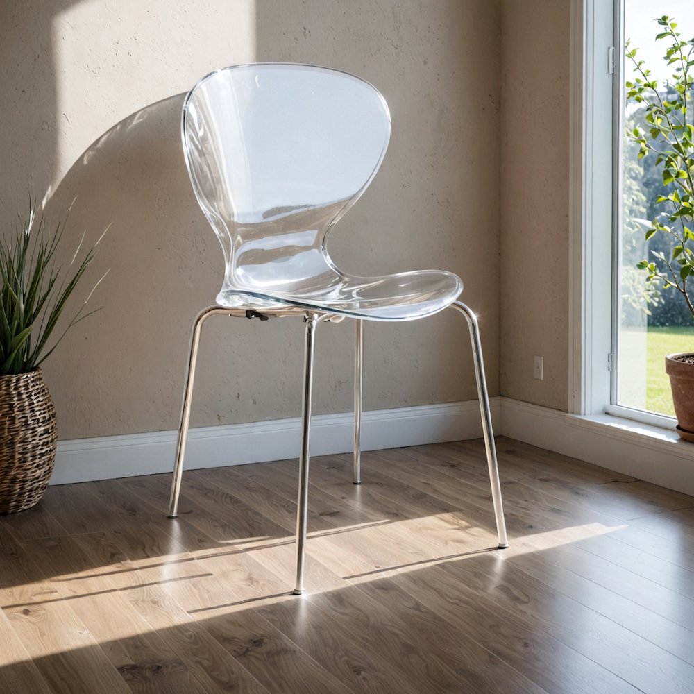 Modern Oyster Transparent Side Chair. Picture 17