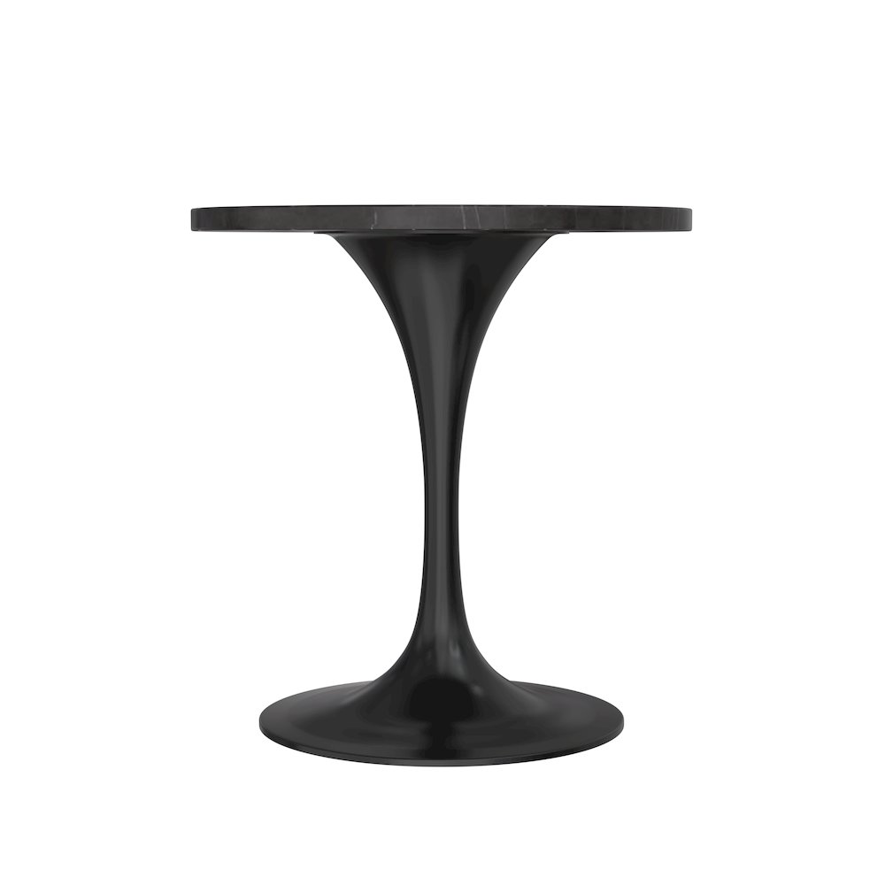 Verve Collection 27 Round Dining Table, Black Base with Sintered Stone Black Top. Picture 14