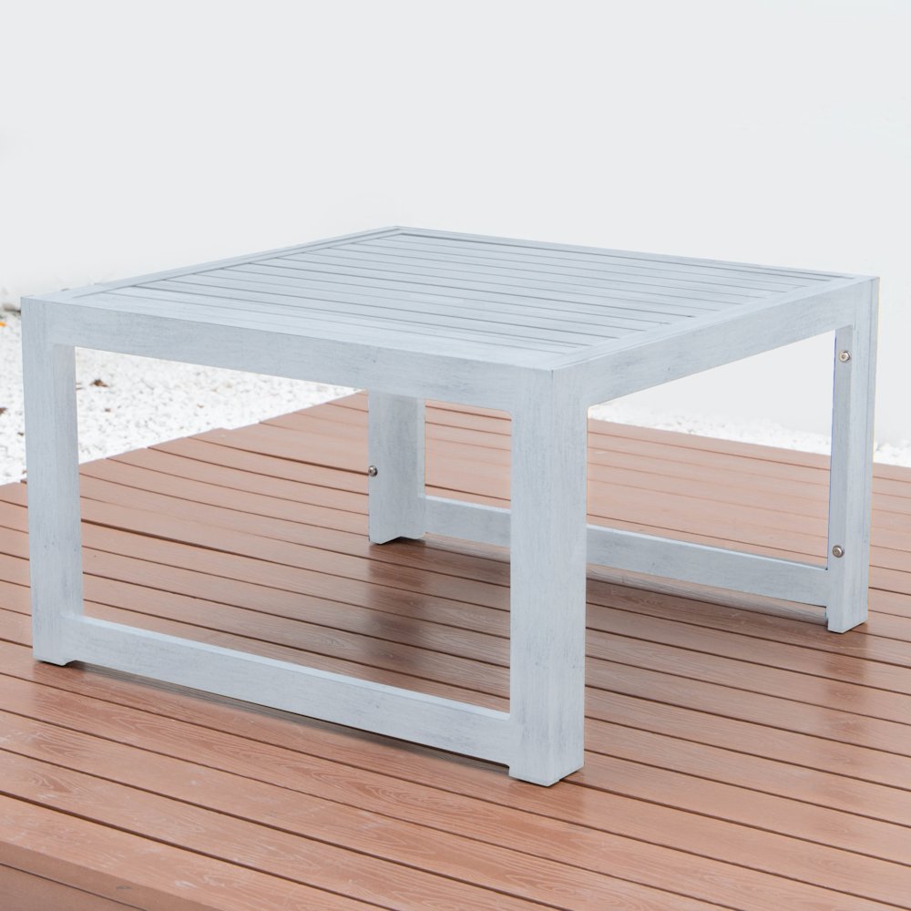 Chelsea Patio Coffee Table With Weathered Grey Aluminum. Picture 6