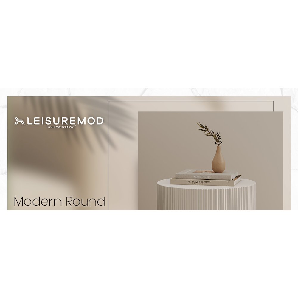 Eden Collection Fiberglass Outdoor Side Table in White. Picture 37