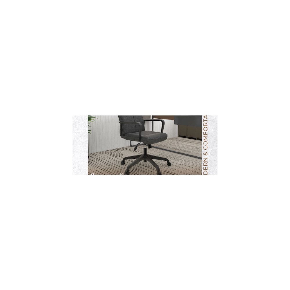 Aiaria Collection Modern Office Chair In Charcoal Fabric. Picture 22