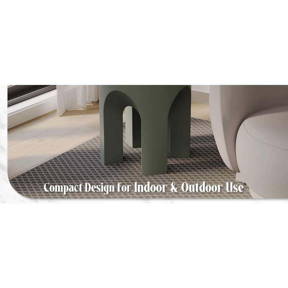 Crus Collection Fiberglass Outdoor Side Table in Grey. Picture 18