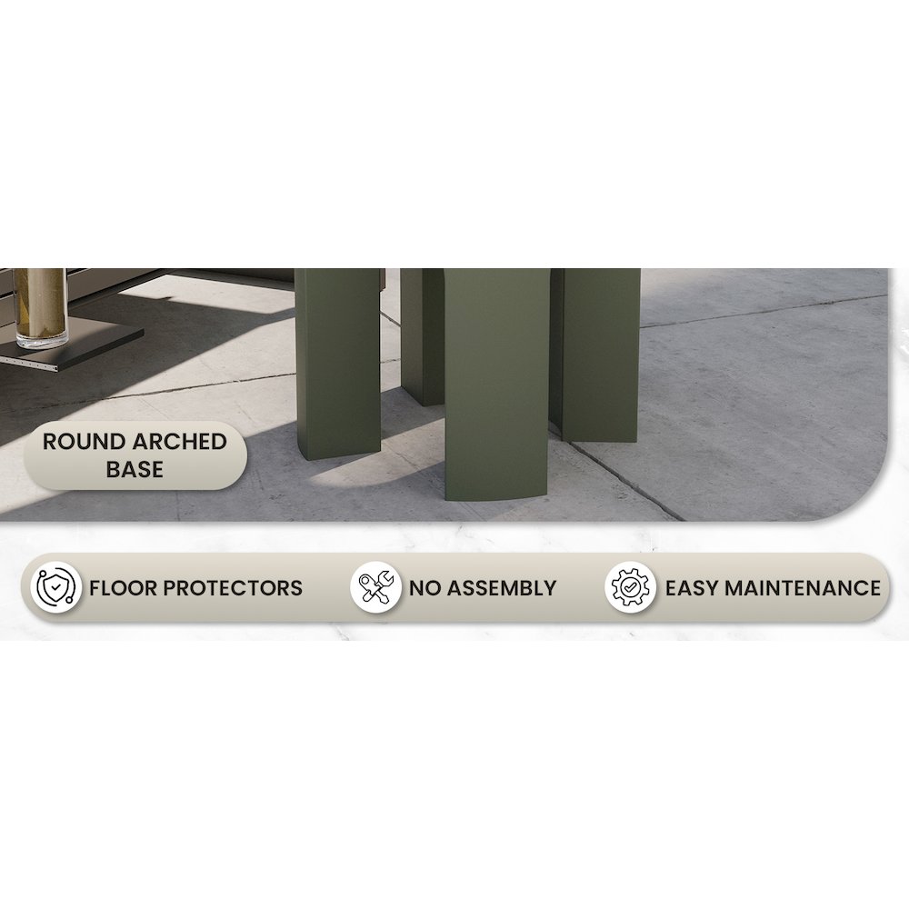 Crus Collection Fiberglass Outdoor Side Table in Grey. Picture 20