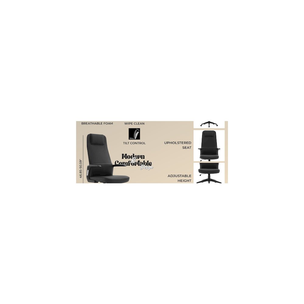 Nexa Collection Modern Office Chair In Black. Picture 23