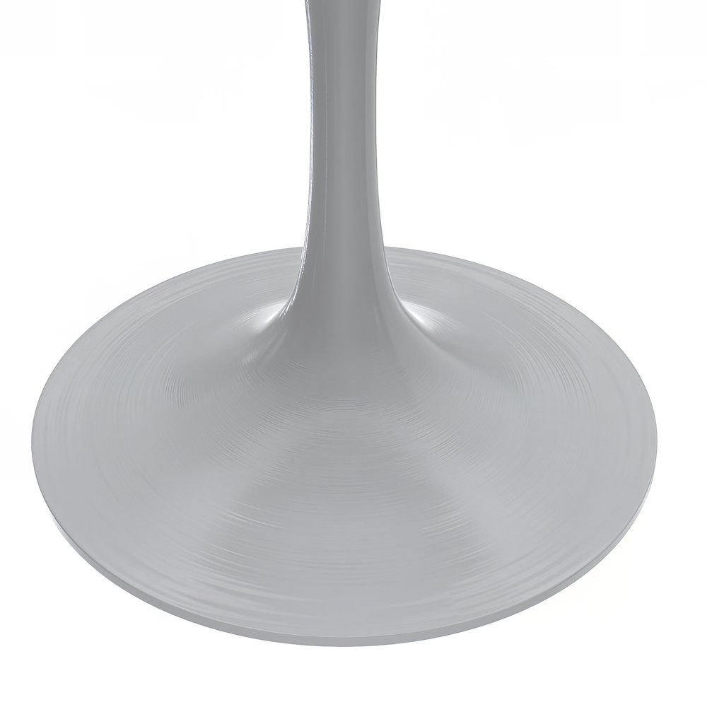 Verve Collection 27 Round Dining Table, White Base with Cognac Brown MDF Top. Picture 11