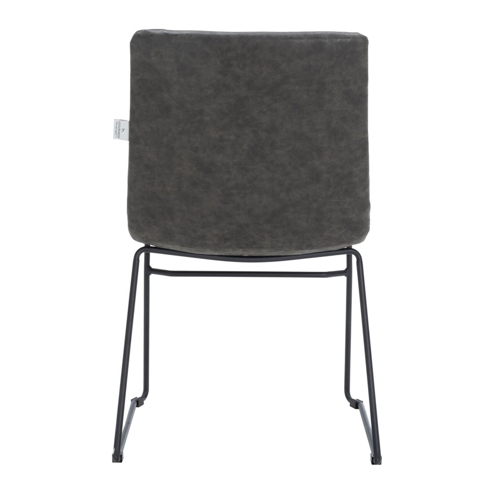 Zylar Series Office Guest Chair in Charcoal Leather. Picture 7