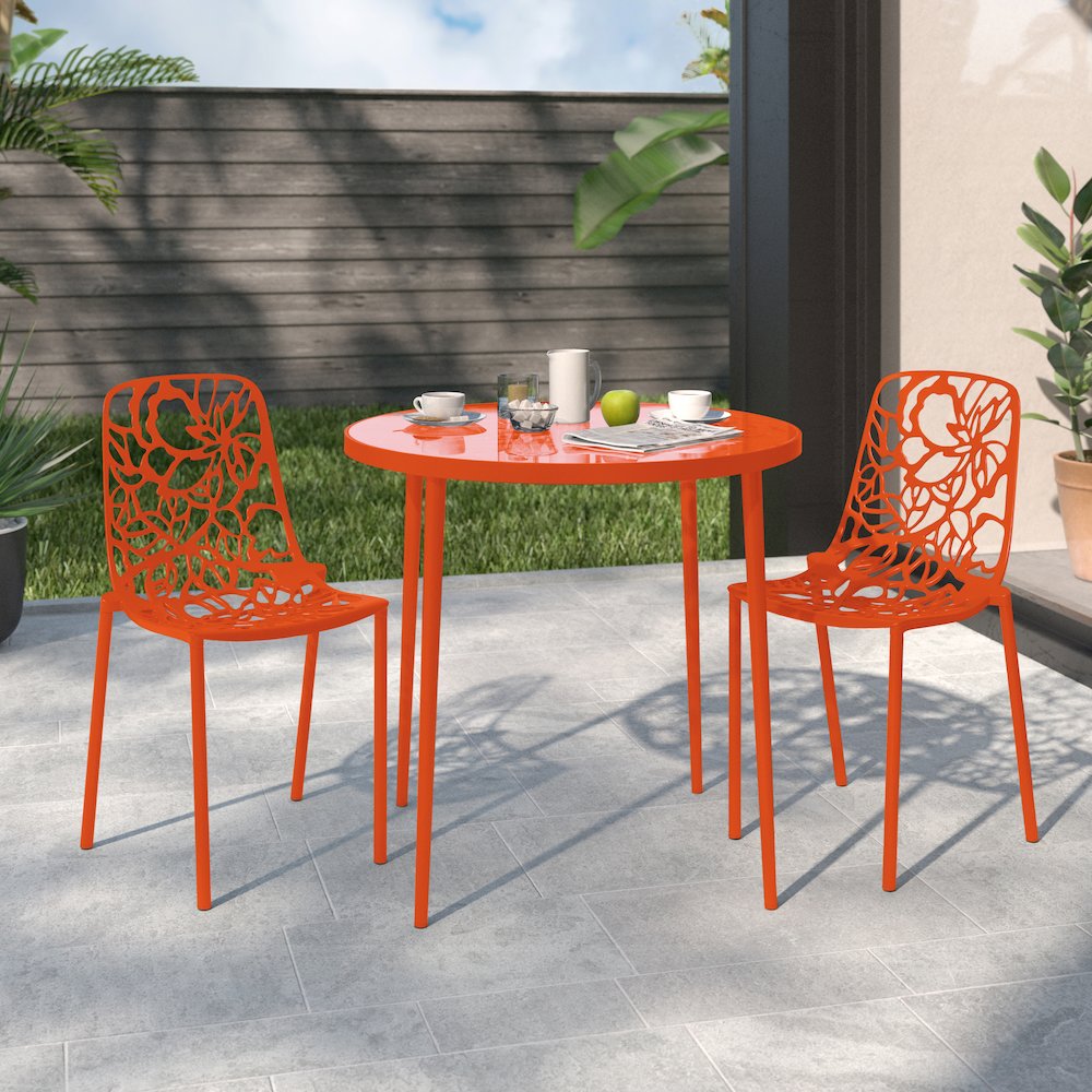 Modern Devon Aluminum Chair, Set of 2. Picture 2