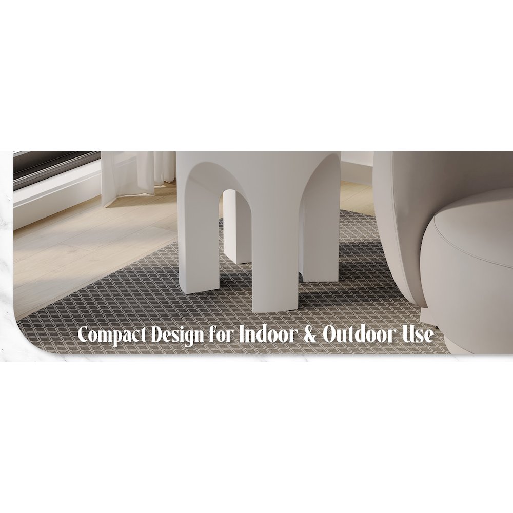 Crus Collection Fiberglass Outdoor Side Table in White. Picture 17