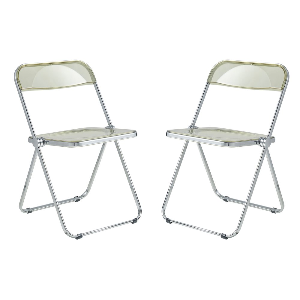 Lawrence Acrylic Folding Chair With Metal Frame, Set of 2. Picture 16