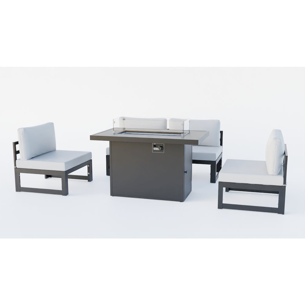 Chelsea 5-Piece Middle Patio Chairs and Fire Pit Table. Picture 4