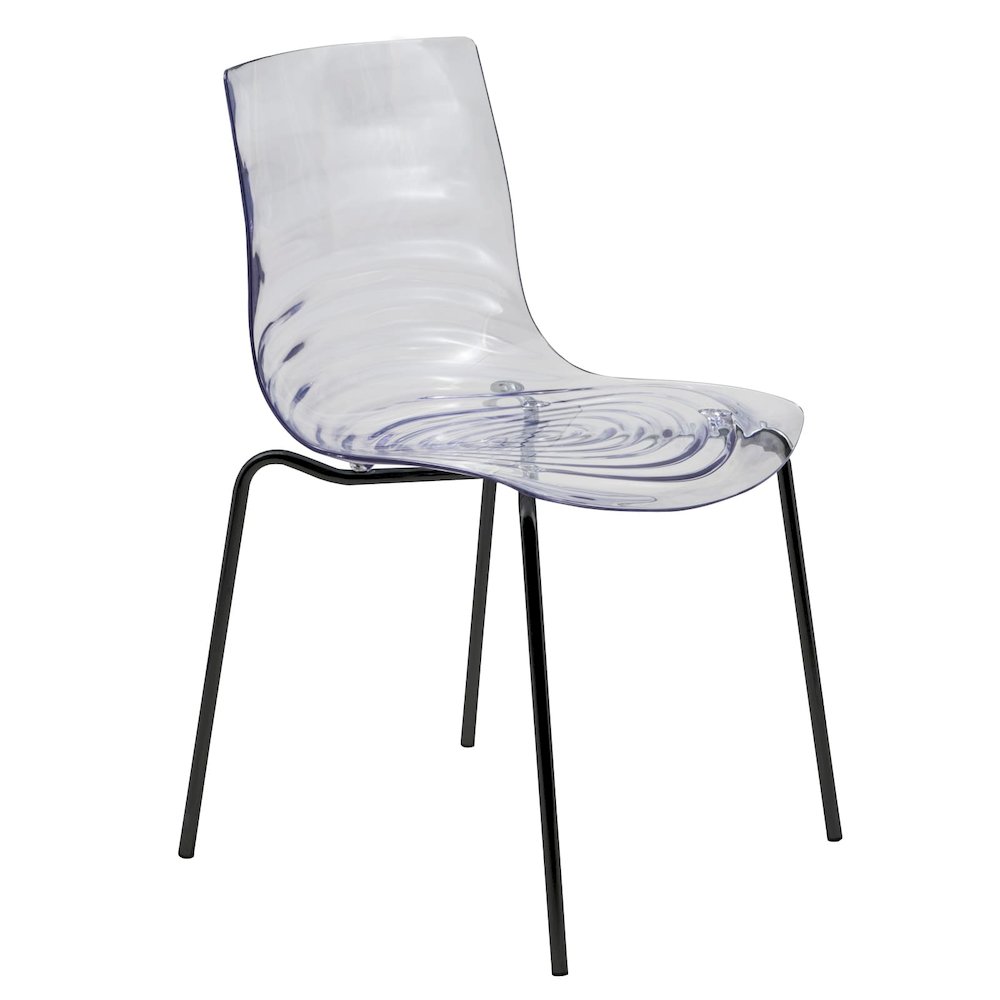 Astor Modern Dinin Chair, Single Chair, Black Base with Clear Seat. Picture 11