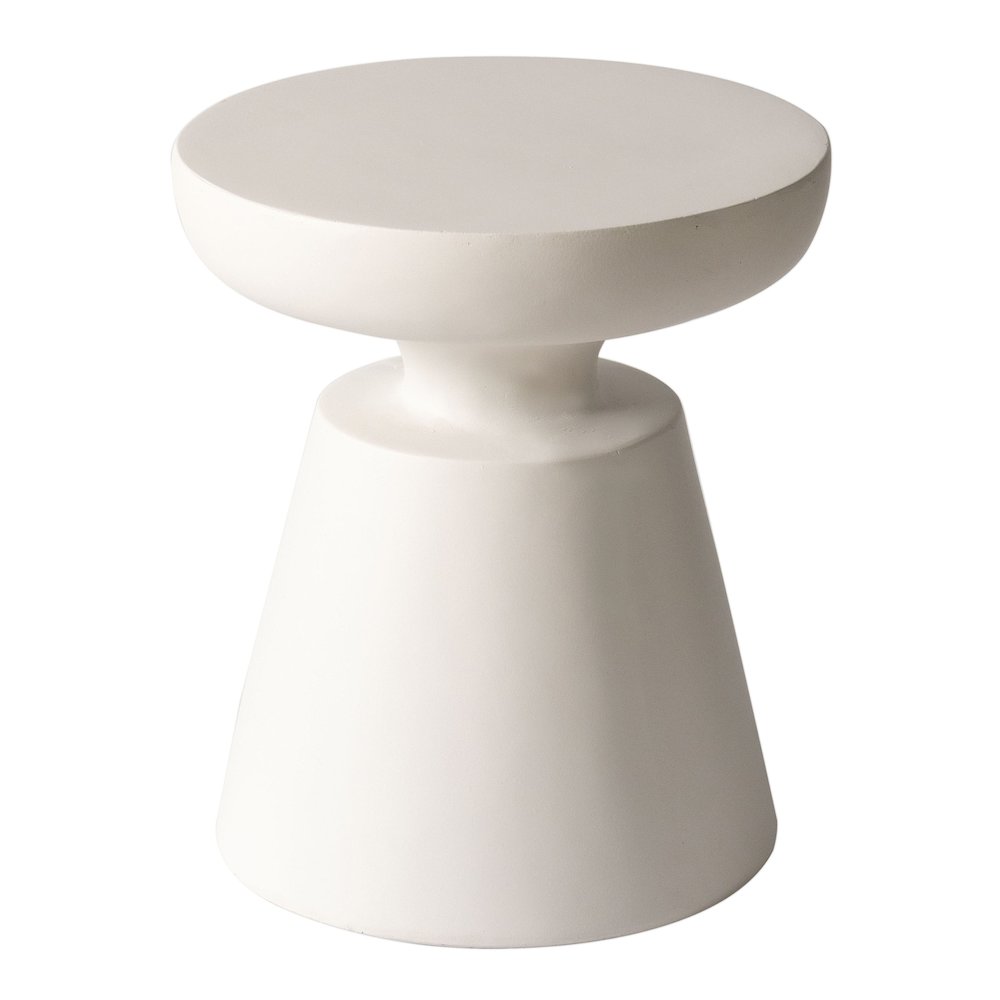 Isle Collection Fiberglass Outdoor Side Table in Cream. Picture 11