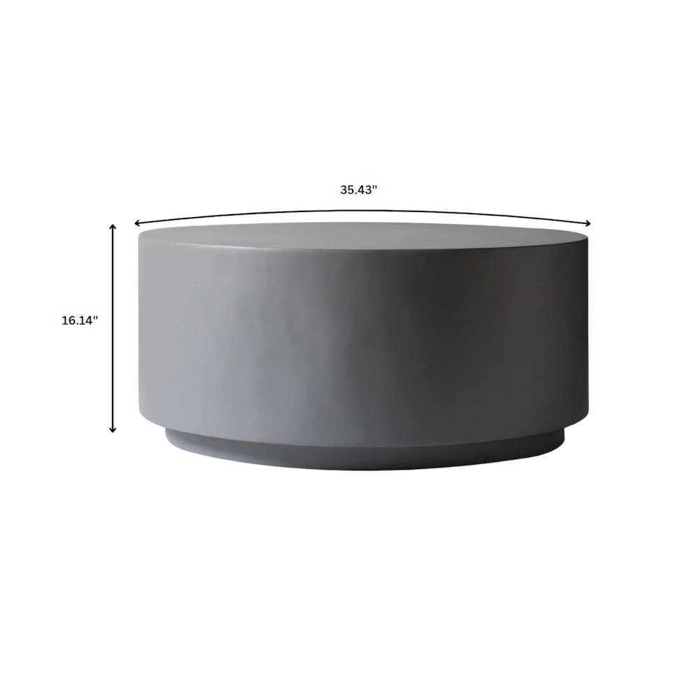Terra Collection Fiberglass Outdoor Coffee Table In Grey. Picture 39