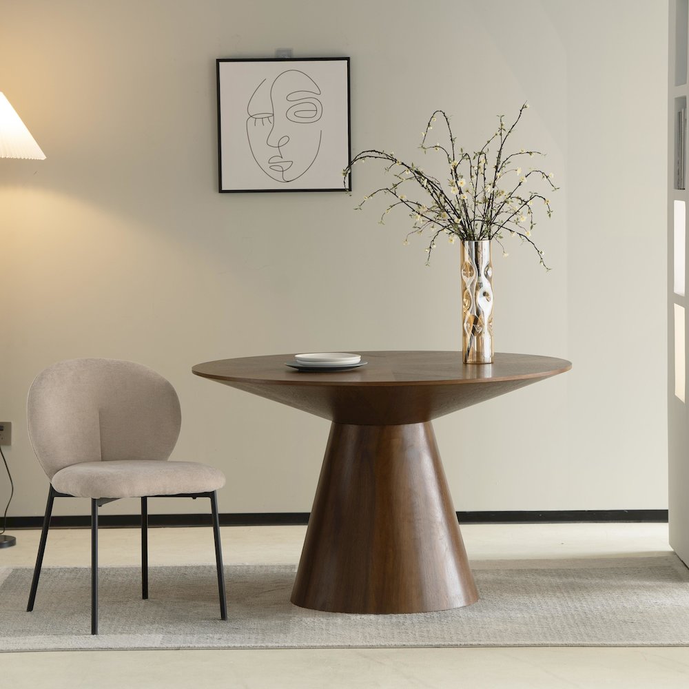 Fynix Collection Modern Dining Table In walnut. Picture 25