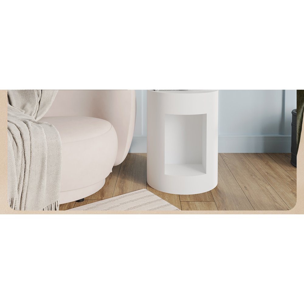 Modern Side End Table Nook Series In White. Picture 15