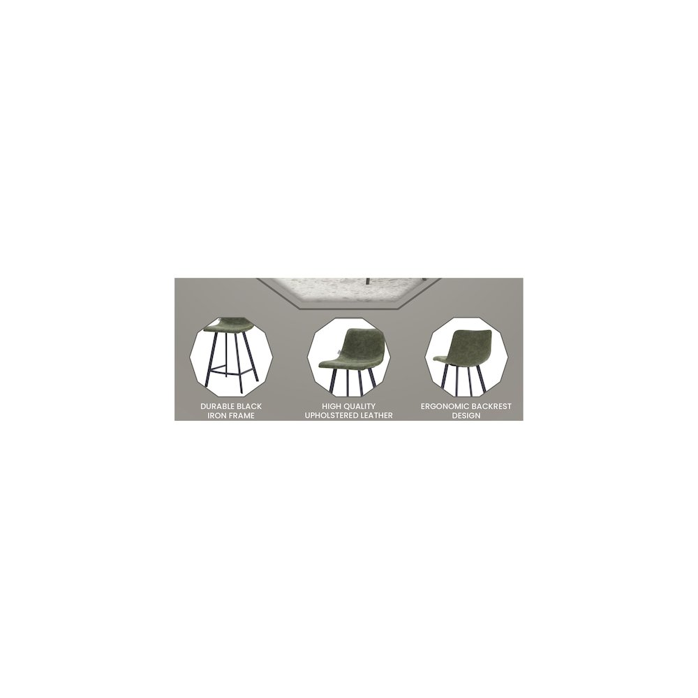 Elland - Counter stool - Olive Green. Picture 14