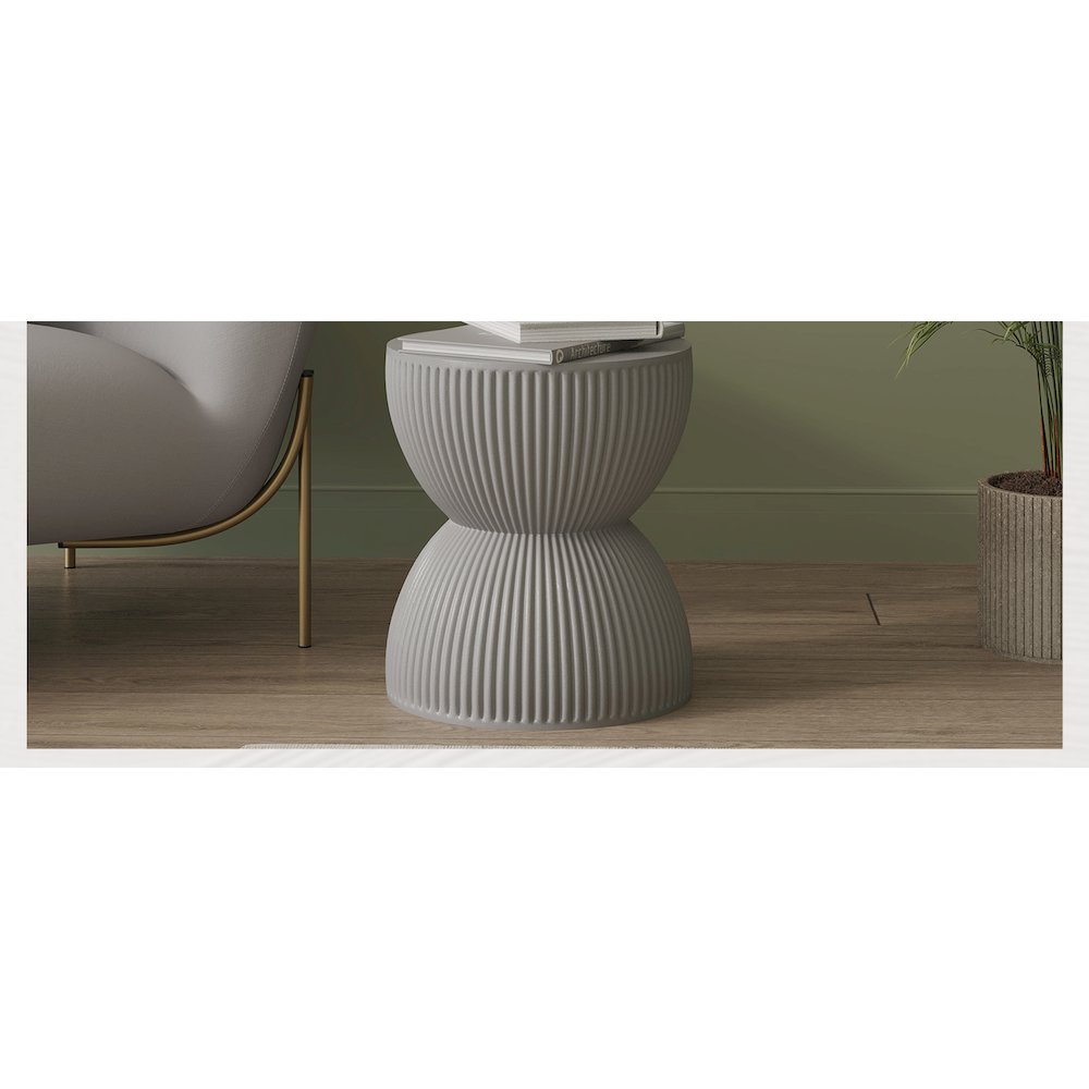 Modern Side End Table Spire Series In Grey. Picture 16