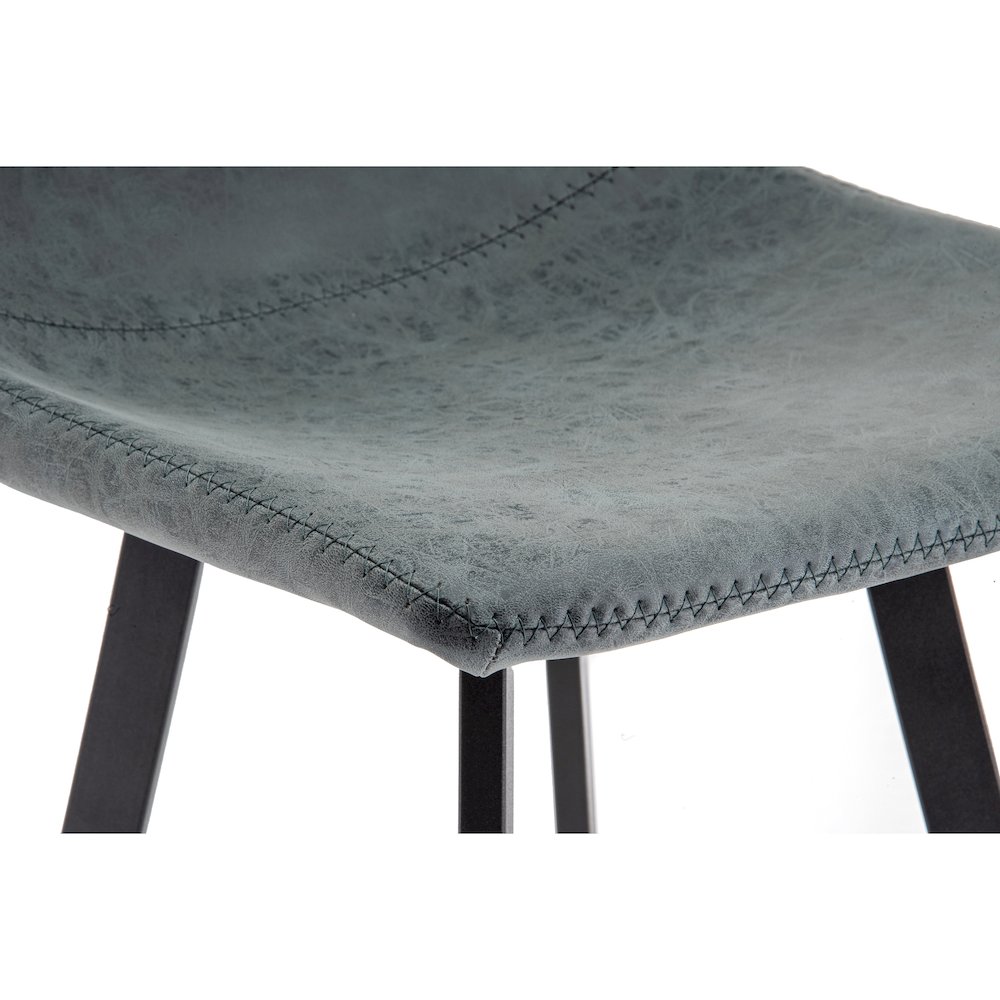 Elland Modern Upholstered Leather Bar Stool With Iron Legs & Footrest Set of 2. Picture 6