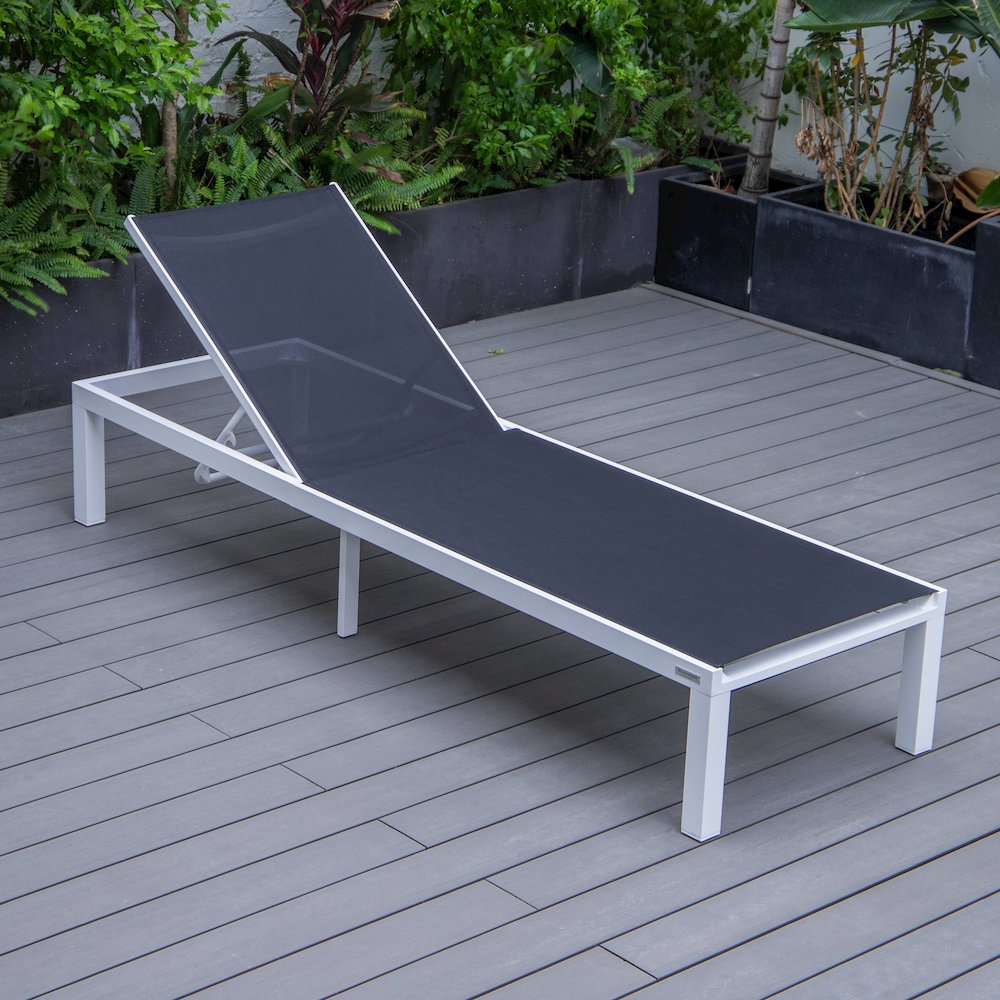 Marlin Modern Aluminum Outdoor Patio Chaise Lounge Chair. Picture 14