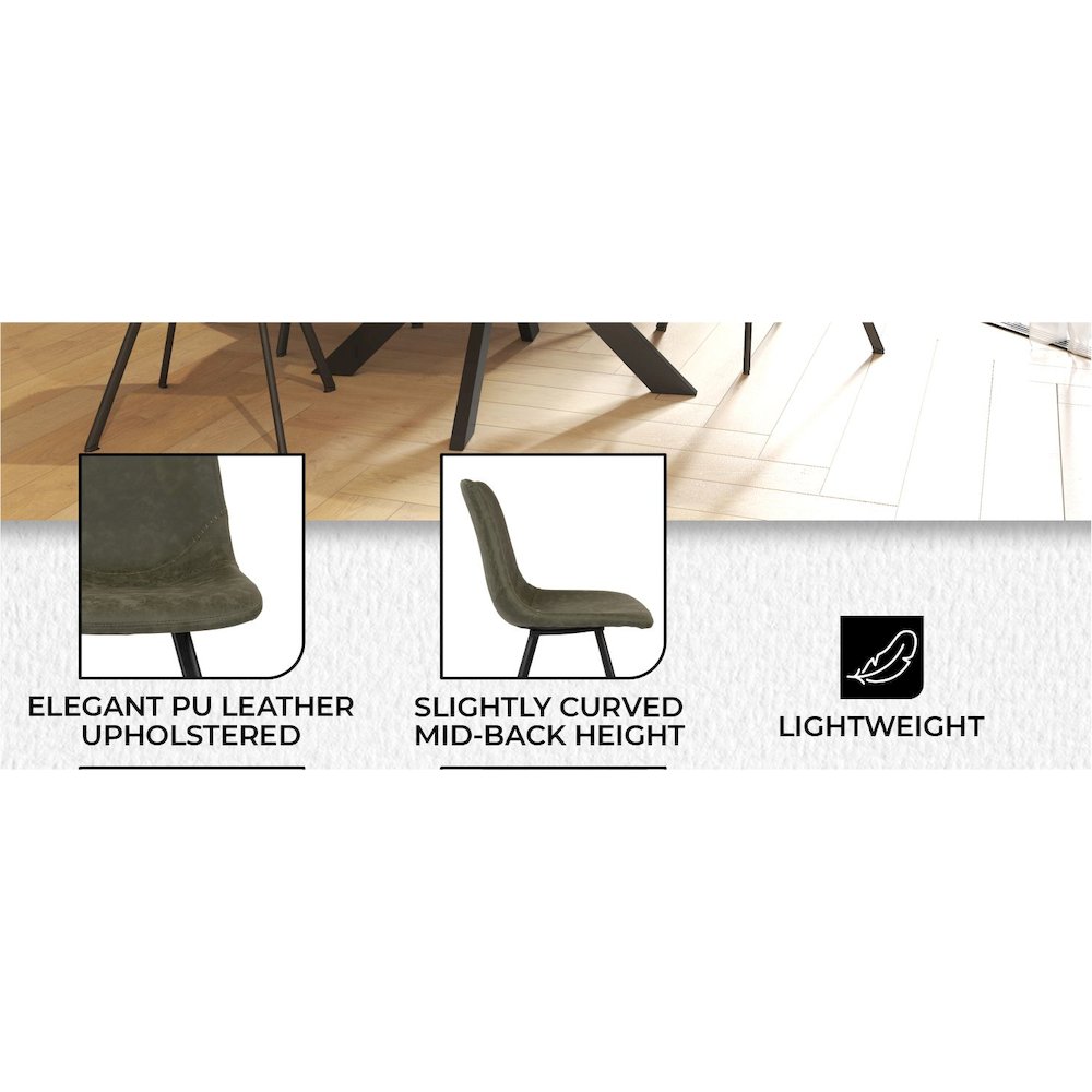 Markley Modern Leather Dining Chair With Metal Legs. Picture 38