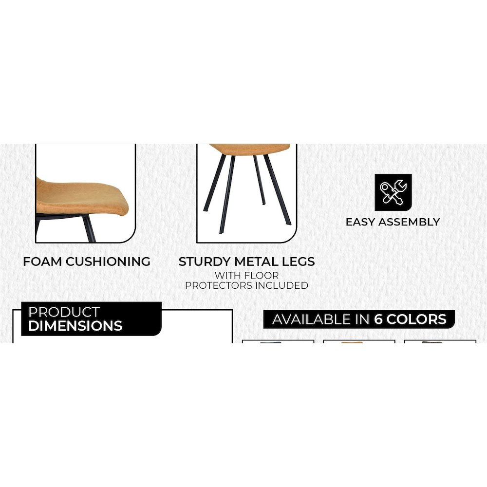 Markley Modern Leather Dining Chair With Metal Legs. Picture 43