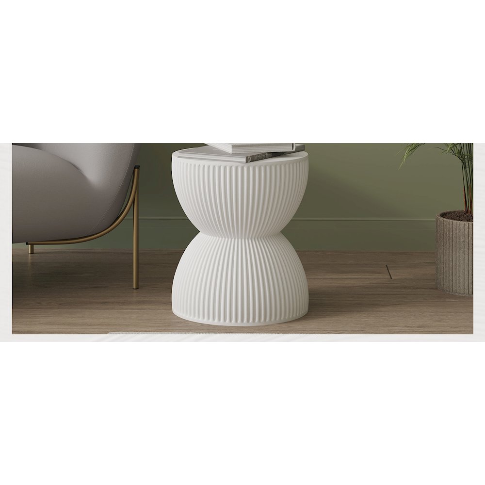 Modern Side End Table Spire Series In White. Picture 16
