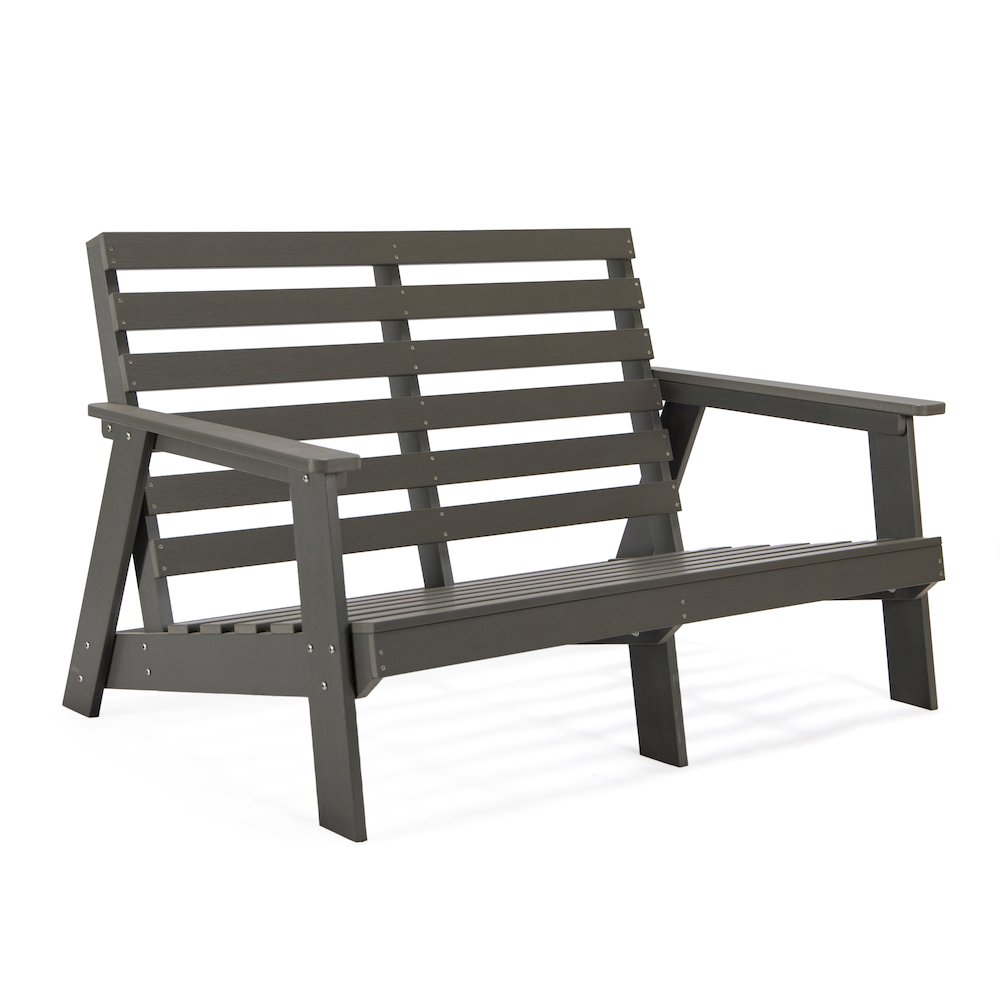 Alpine - Grey Loveseat - Dark Green Cushions. Picture 9