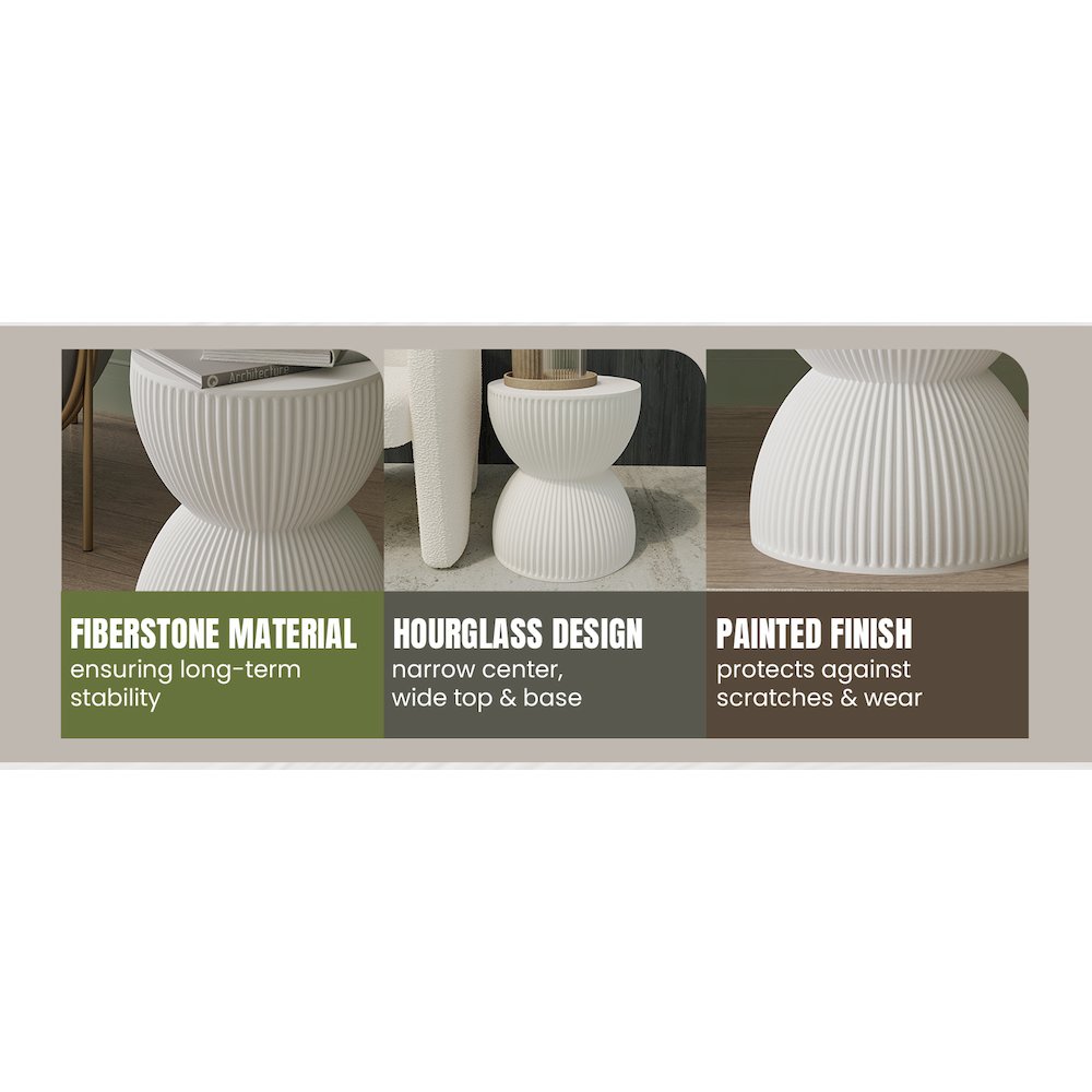Modern Side End Table Spire Series In White. Picture 17