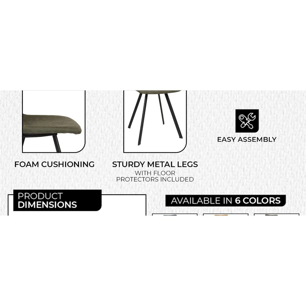Markley Modern Leather Dining Chair With Metal Legs. Picture 39