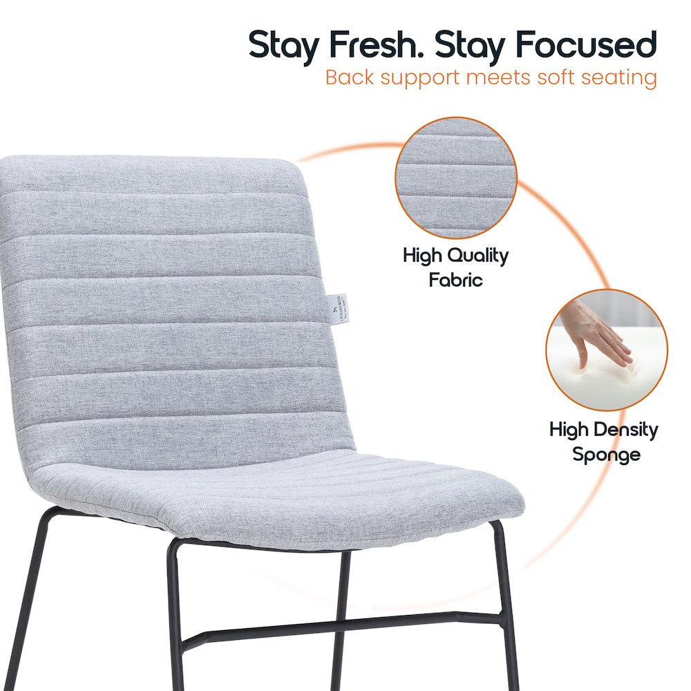Zylar Series Office Guest Chair in Grey Fabric. Picture 18