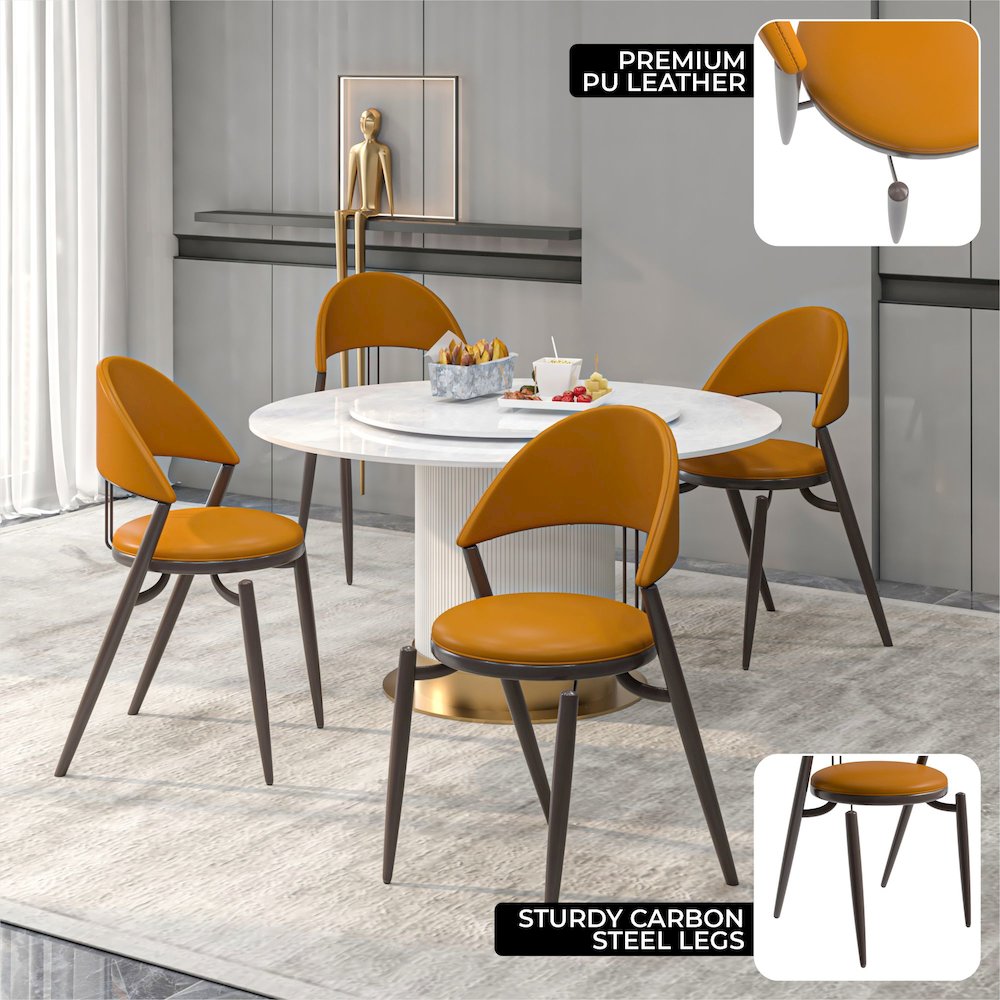 Venice Collection Modern Dining Chair In Light Brown. Picture 9
