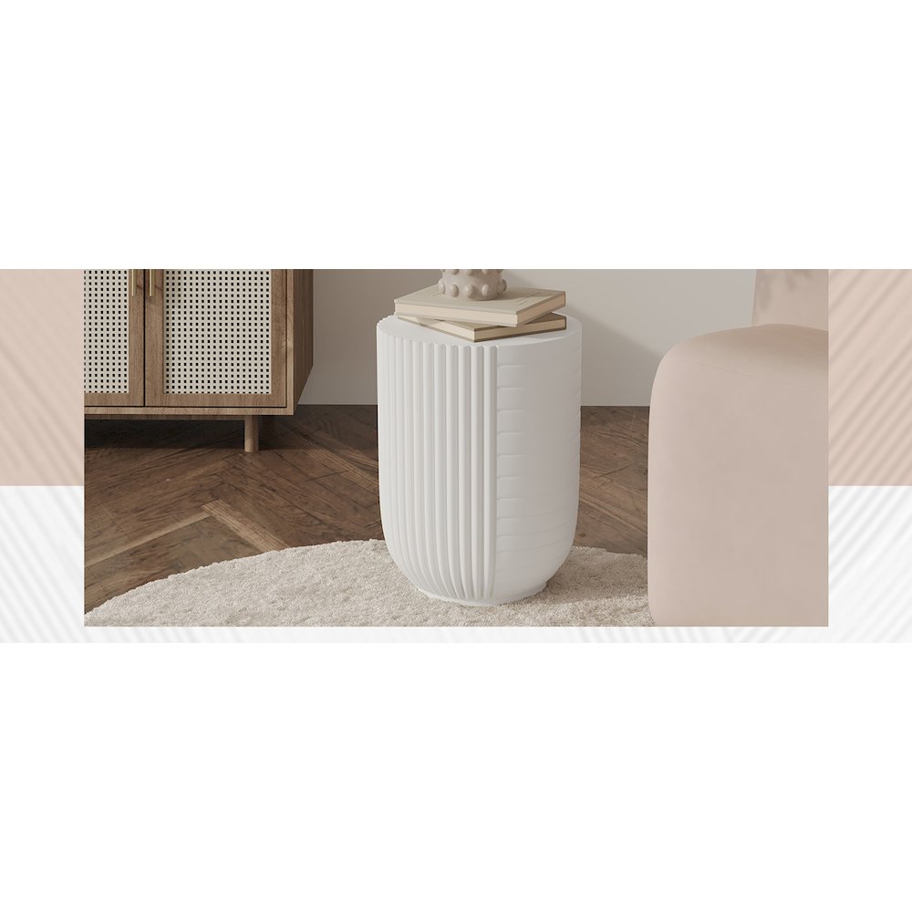 Modern Side End Table Trove Series In White. Picture 17