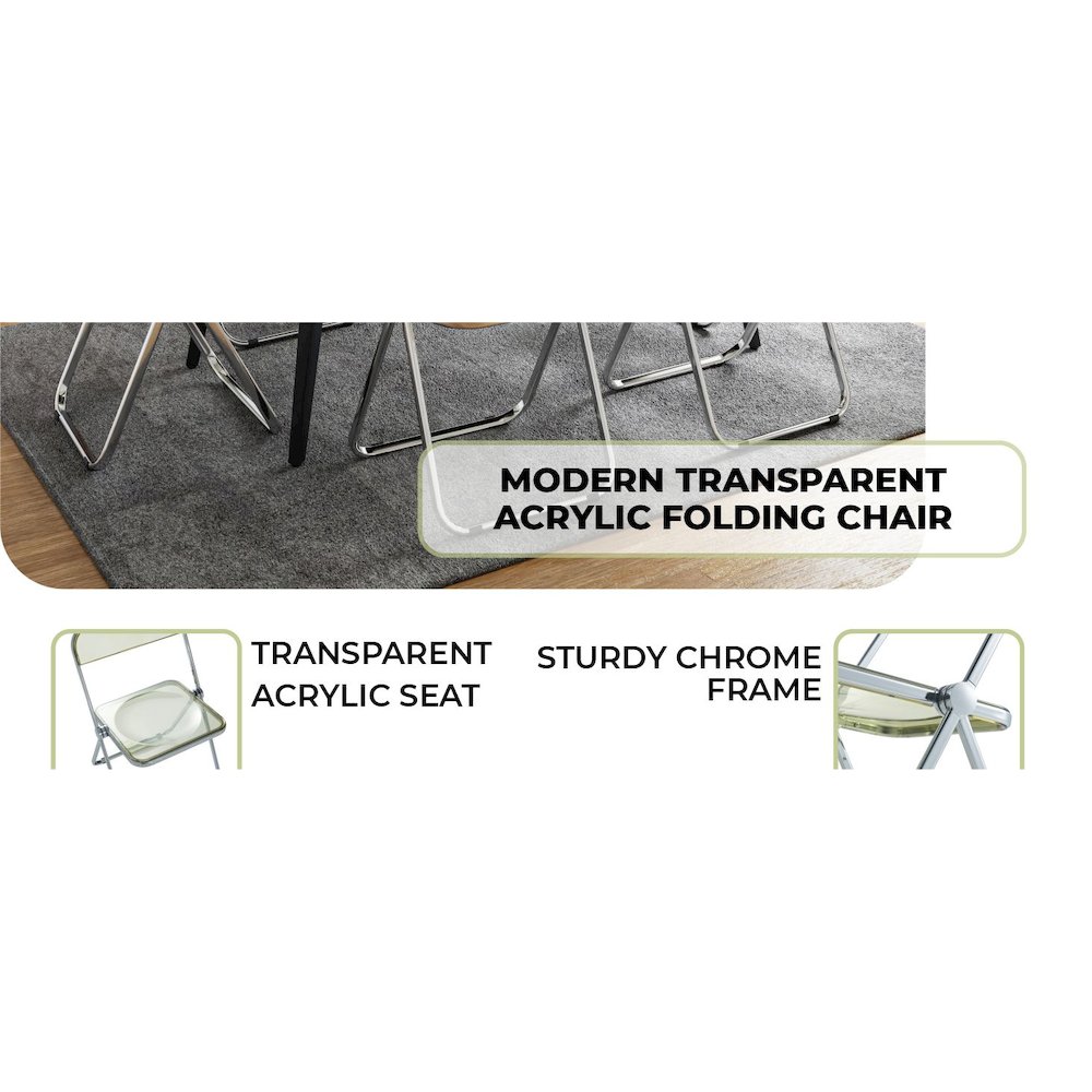 Lawrence Acrylic Folding Chair With Metal Frame. Picture 26