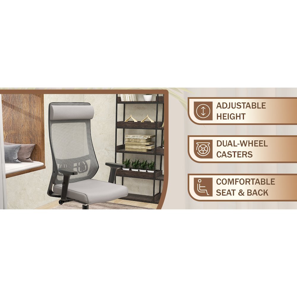Office Dale Series Office Task Chair In Light Grey. Picture 7
