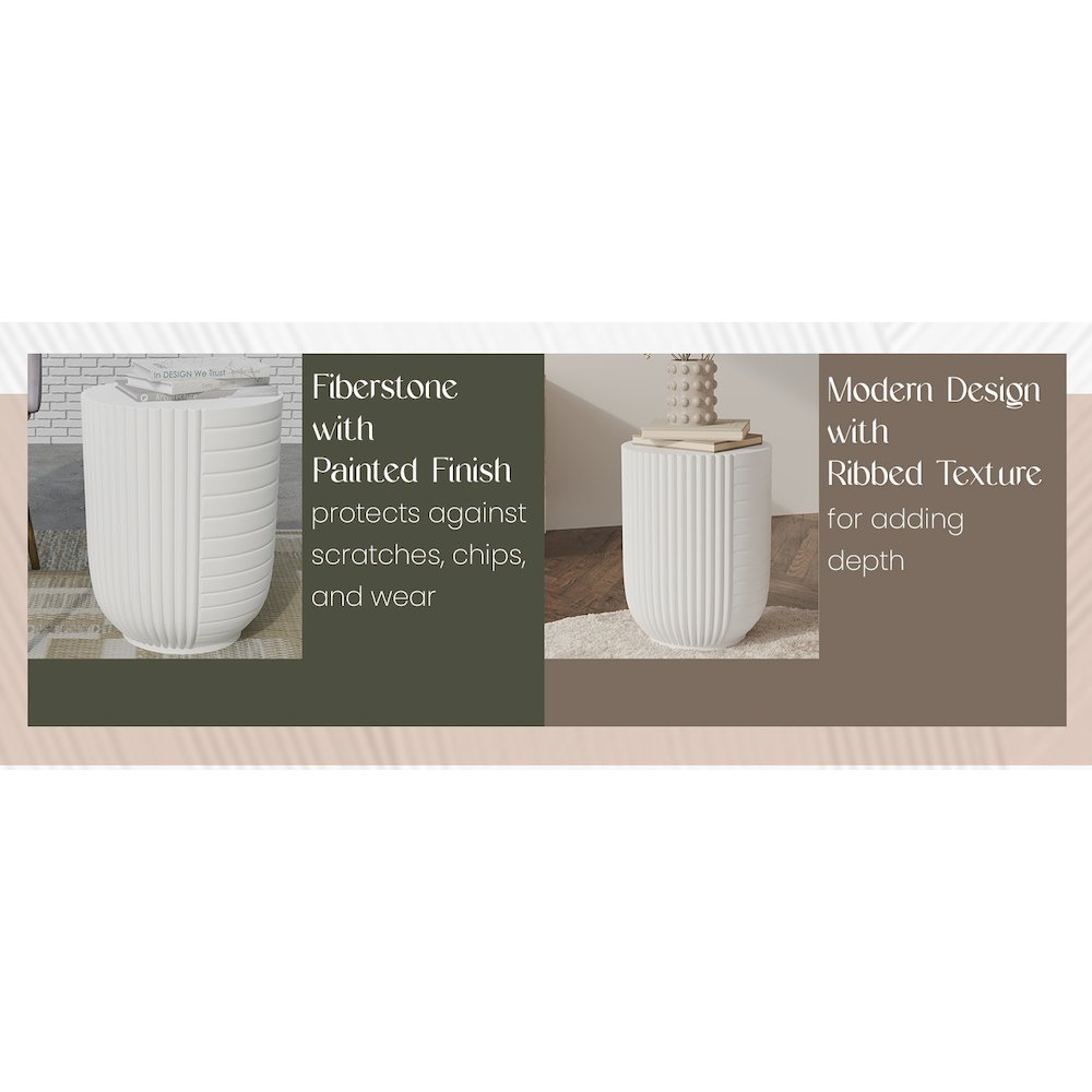 Modern Side End Table Trove Series In White. Picture 18
