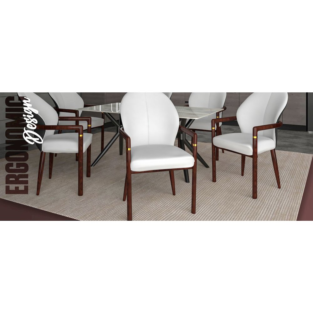 Opaline Series Elegant Wooden Dining Chair in Black Velvet and White. Picture 51