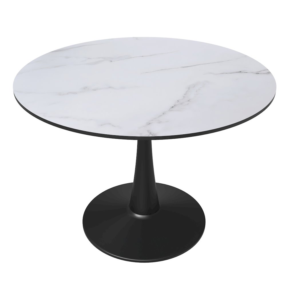Bristol 40" round dining table Black base with marbled MDF top. Picture 9