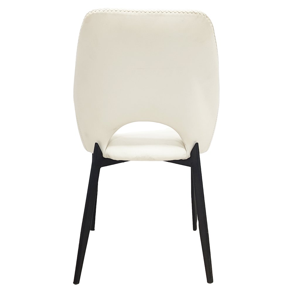 Amalfi Collection Modern Fabric Dining Chair in Coconut White. Picture 33