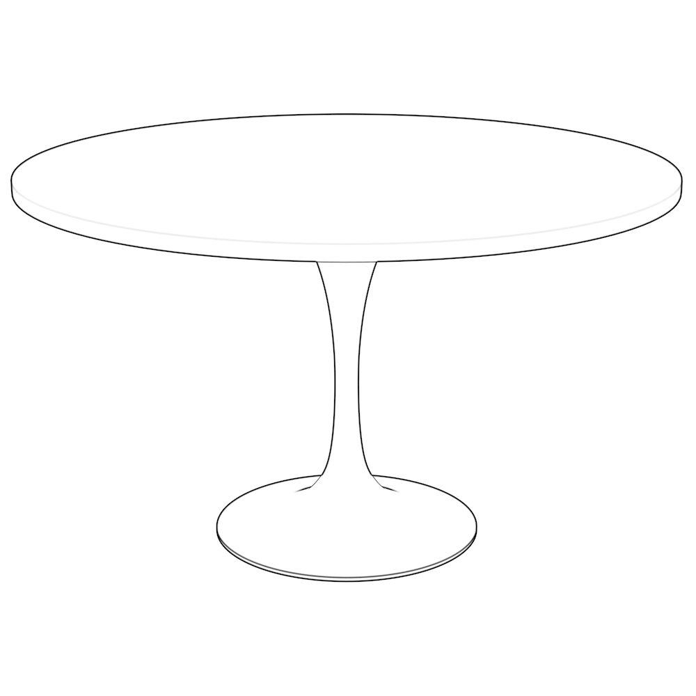 Verve Collection 48 Round Dining Table, Black Base with Black MDF Top. Picture 11