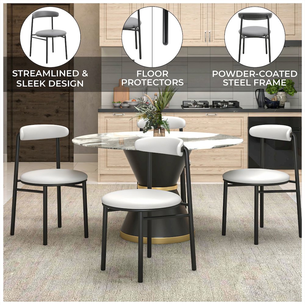 Lume Collection Modern Dining Chair in Grey Set of 2. Picture 3
