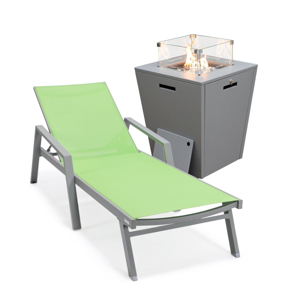 Marlin Modern Grey Aluminum Outdoor Patio Chaise Lounge Chair. Picture 6