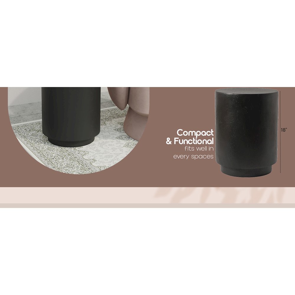 Modern Side End Table Ramble Series In Black. Picture 17