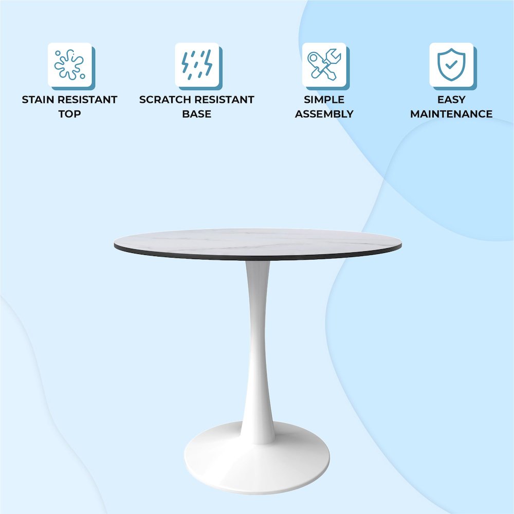 Bristol Mid-Century Modern Round Dining Table. Picture 24