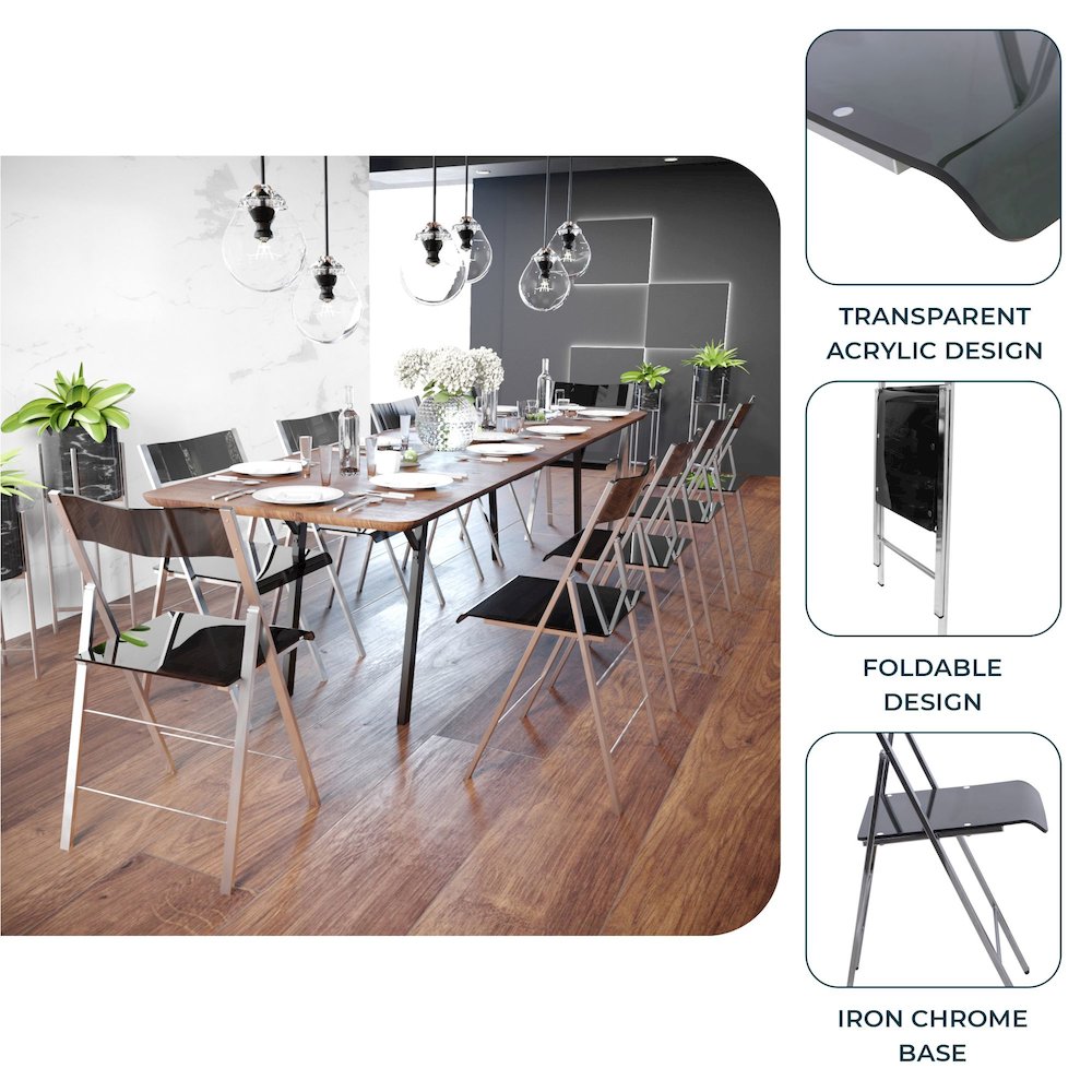 Menno Modern Acrylic Folding Chair. Picture 10